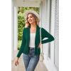 imageGRACE KARIN Womens Casual Draped Open Front Cropped Cardigan Long Sleeve Sweater Peplum Knit OutwearDark Green