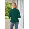 imageGRACE KARIN Womens Casual Draped Open Front Cropped Cardigan Long Sleeve Sweater Peplum Knit OutwearDark Green