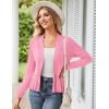 imageGRACE KARIN Womens Casual Draped Open Front Cropped Cardigan Long Sleeve Sweater Peplum Knit OutwearEggplant Pink