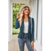 imageGRACE KARIN Womens Casual Draped Open Front Cropped Cardigan Long Sleeve Sweater Peplum Knit OutwearGray Blue
