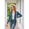imageGRACE KARIN Womens Casual Draped Open Front Cropped Cardigan Long Sleeve Sweater Peplum Knit OutwearGray Blue