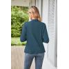 imageGRACE KARIN Womens Casual Draped Open Front Cropped Cardigan Long Sleeve Sweater Peplum Knit OutwearGray Blue