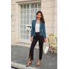 imageGRACE KARIN Womens Casual Draped Open Front Cropped Cardigan Long Sleeve Sweater Peplum Knit OutwearGray Blue