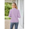 imageGRACE KARIN Womens Casual Draped Open Front Cropped Cardigan Long Sleeve Sweater Peplum Knit OutwearLight Purple