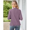 imageGRACE KARIN Womens Casual Draped Open Front Cropped Cardigan Long Sleeve Sweater Peplum Knit OutwearMist Purple