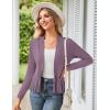 imageGRACE KARIN Womens Casual Draped Open Front Cropped Cardigan Long Sleeve Sweater Peplum Knit OutwearMist Purple