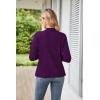 imageGRACE KARIN Womens Casual Draped Open Front Cropped Cardigan Long Sleeve Sweater Peplum Knit OutwearPurple