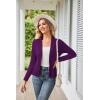 imageGRACE KARIN Womens Casual Draped Open Front Cropped Cardigan Long Sleeve Sweater Peplum Knit OutwearPurple