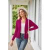 imageGRACE KARIN Womens Casual Draped Open Front Cropped Cardigan Long Sleeve Sweater Peplum Knit OutwearRose Red
