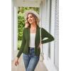 imageGRACE KARIN Womens Casual Draped Open Front Cropped Cardigan Long Sleeve Sweater Peplum Knit OutwearWarm Army Green