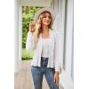 imageGRACE KARIN Womens Casual Draped Open Front Cropped Cardigan Long Sleeve Sweater Peplum Knit OutwearWarm White