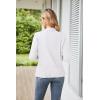 imageGRACE KARIN Womens Casual Draped Open Front Cropped Cardigan Long Sleeve Sweater Peplum Knit OutwearWarm White