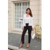 imageGRACE KARIN Womens Casual Draped Open Front Cropped Cardigan Long Sleeve Sweater Peplum Knit OutwearWarm White