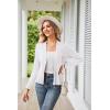 imageGRACE KARIN Womens Casual Draped Open Front Cropped Cardigan Long Sleeve Sweater Peplum Knit OutwearWarm White