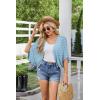 imageGRACE KARIN Womens Crochet Summer Cardigan Shrug 2024 Lightweight Open Front HollowOut Batwing Cardigan Sweater OutwearBlue Gray