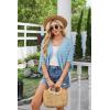 imageGRACE KARIN Womens Crochet Summer Cardigan Shrug 2024 Lightweight Open Front HollowOut Batwing Cardigan Sweater OutwearBlue Gray