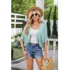 imageGRACE KARIN Womens Crochet Summer Cardigan Shrug 2024 Lightweight Open Front HollowOut Batwing Cardigan Sweater OutwearLight Green