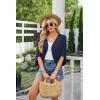 imageGRACE KARIN Womens Crochet Summer Cardigan Shrug 2024 Lightweight Open Front HollowOut Batwing Cardigan Sweater OutwearNavy Blue
