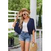 imageGRACE KARIN Womens Crochet Summer Cardigan Shrug 2024 Lightweight Open Front HollowOut Batwing Cardigan Sweater OutwearNavy Blue