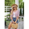 imageGRACE KARIN Womens Crochet Summer Cardigan Shrug 2024 Lightweight Open Front HollowOut Batwing Cardigan Sweater OutwearPink
