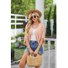 imageGRACE KARIN Womens Crochet Summer Cardigan Shrug 2024 Lightweight Open Front HollowOut Batwing Cardigan Sweater OutwearShrimp Pink