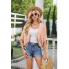 imageGRACE KARIN Womens Crochet Summer Cardigan Shrug 2024 Lightweight Open Front HollowOut Batwing Cardigan Sweater OutwearShrimp Pink