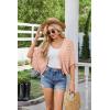 imageGRACE KARIN Womens Crochet Summer Cardigan Shrug 2024 Lightweight Open Front HollowOut Batwing Cardigan Sweater OutwearShrimp Pink