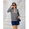 imageWomens 2024 Summer Mesh Cardigan Lightweight Long Sleeve Zip Up Crochet Knit Sweater Jacket Athleisure OutfitsGray