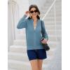 imageWomens 2024 Summer Mesh Cardigan Lightweight Long Sleeve Zip Up Crochet Knit Sweater Jacket Athleisure OutfitsLight Blue