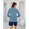 imageWomens 2024 Summer Mesh Cardigan Lightweight Long Sleeve Zip Up Crochet Knit Sweater Jacket Athleisure OutfitsLight Blue