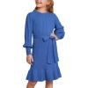 imageGRACE KARIN Girls Sweater Dress Cable Knit Long Sleeve Fall Winter Dress for Girl with Belt Sizes 614Royal Blue