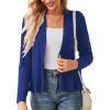 imageGRACE KARIN Womens Casual Draped Open Front Cropped Cardigan Long Sleeve Sweater Peplum Knit OutwearBright Blue