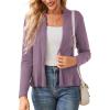 imageGRACE KARIN Womens Casual Draped Open Front Cropped Cardigan Long Sleeve Sweater Peplum Knit OutwearMist Purple