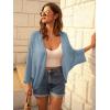 imageGRACE KARIN Open Front 34 Sleeve Batwing Cardigan for Women Lightweight Crochet Summer Cardigan HollowOut Cover UpsBluegray