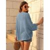 imageGRACE KARIN Open Front 34 Sleeve Batwing Cardigan for Women Lightweight Crochet Summer Cardigan HollowOut Cover UpsBluegray