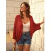 imageGRACE KARIN Open Front 34 Sleeve Batwing Cardigan for Women Lightweight Crochet Summer Cardigan HollowOut Cover UpsDeep Red