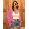 imageGRACE KARIN Open Front 34 Sleeve Batwing Cardigan for Women Lightweight Crochet Summer Cardigan HollowOut Cover UpsHot Pink