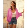 imageGRACE KARIN Open Front 34 Sleeve Batwing Cardigan for Women Lightweight Crochet Summer Cardigan HollowOut Cover UpsHot Pink