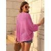 imageGRACE KARIN Open Front 34 Sleeve Batwing Cardigan for Women Lightweight Crochet Summer Cardigan HollowOut Cover UpsHot Pink