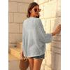 imageGRACE KARIN Open Front 34 Sleeve Batwing Cardigan for Women Lightweight Crochet Summer Cardigan HollowOut Cover UpsLight Gray