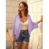 imageGRACE KARIN Open Front 34 Sleeve Batwing Cardigan for Women Lightweight Crochet Summer Cardigan HollowOut Cover UpsLight Purple