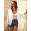 imageGRACE KARIN Open Front 34 Sleeve Batwing Cardigan for Women Lightweight Crochet Summer Cardigan HollowOut Cover UpsWhite