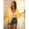 imageGRACE KARIN Open Front 34 Sleeve Batwing Cardigan for Women Lightweight Crochet Summer Cardigan HollowOut Cover UpsYellow