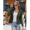 imageGRACE KARIN Women Sweater Blazer Casual Work Croppped Cardigan Lightweight Button Front Short Knit Blazer Jacket SXXLArmy Green