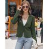 imageGRACE KARIN Women Sweater Blazer Casual Work Croppped Cardigan Lightweight Button Front Short Knit Blazer Jacket SXXLArmy Green