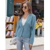 imageGRACE KARIN Women Sweater Blazer Casual Work Croppped Cardigan Lightweight Button Front Short Knit Blazer Jacket SXXLLight Blue