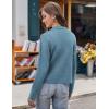imageGRACE KARIN Women Sweater Blazer Casual Work Croppped Cardigan Lightweight Button Front Short Knit Blazer Jacket SXXLLight Blue