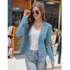 imageGRACE KARIN Women Sweater Blazer Casual Work Croppped Cardigan Lightweight Button Front Short Knit Blazer Jacket SXXLLight Blue