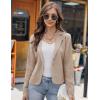 imageGRACE KARIN Women Sweater Blazer Casual Work Croppped Cardigan Lightweight Button Front Short Knit Blazer Jacket SXXLLight Khaki