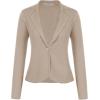 imageGRACE KARIN Women Sweater Blazer Casual Work Croppped Cardigan Lightweight Button Front Short Knit Blazer Jacket SXXLLight Khaki